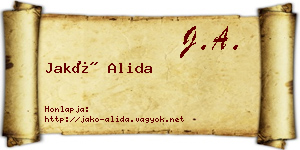 Jakó Alida névjegykártya